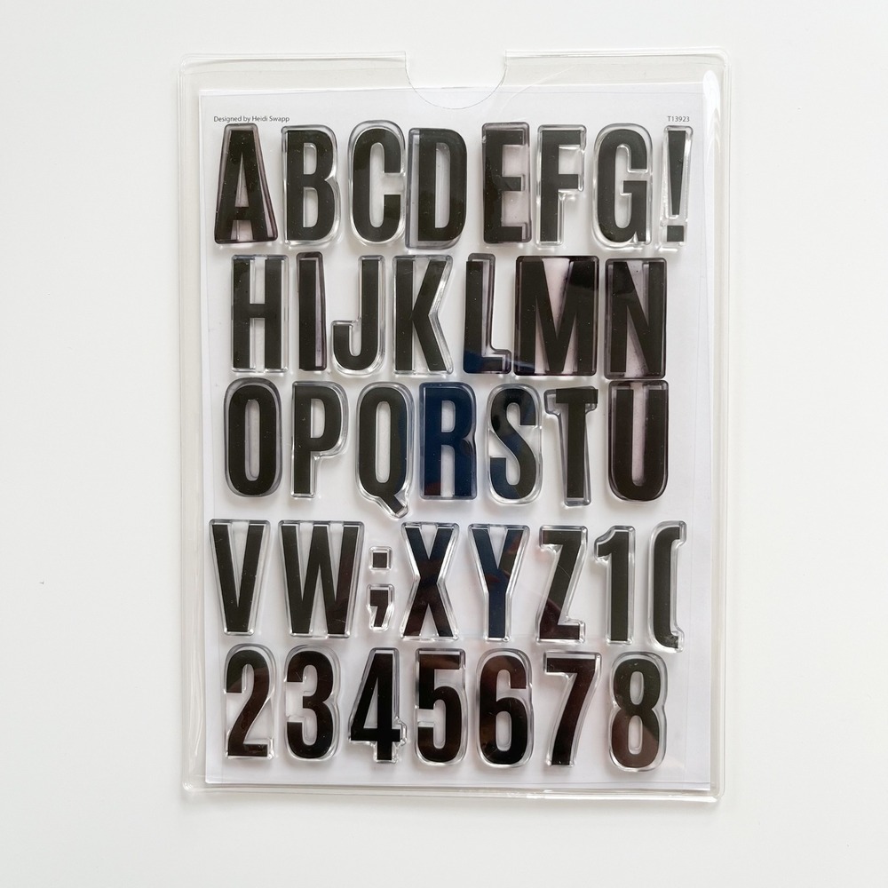 Heidi Swapp 6x8" Clear Stamp Set & Stamp Sleeve Destination Alpha‎